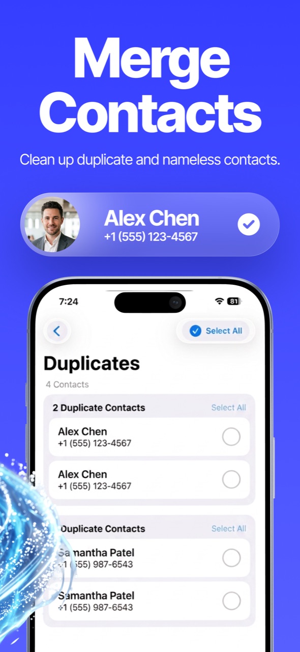 Merge contacts — clean up duplicate and nameless contacts