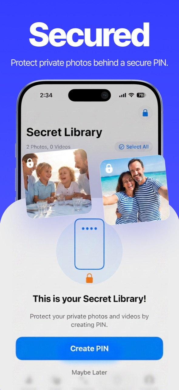 Secret library — protect private photos behind a secure PIN